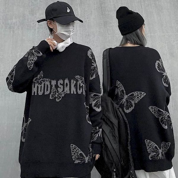 street trend makes dark black fashion butterfly red jacquard net sweater for men clothes of large vintage sizes yobn, White;black
street trend makes dark black fashion butterfly red jacquard net sweater for men clothes of large vintage sizes yobn, White;black