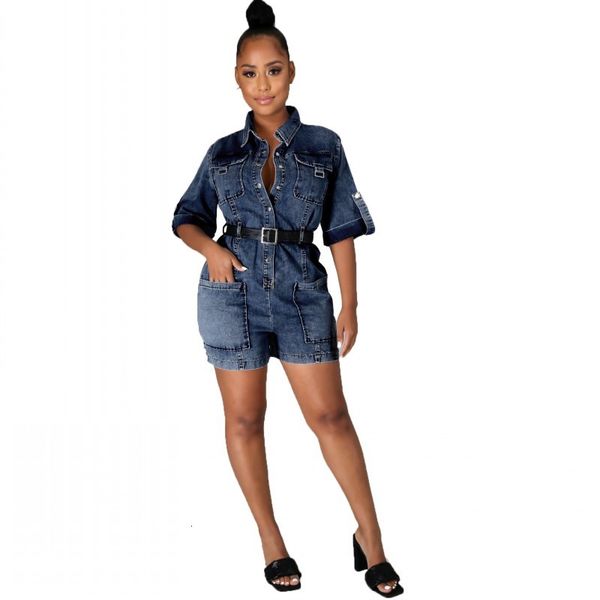 dark blue knee denim female playsuit suit single waist length breasted fashion new fall pocet jeans overalls h9s2, Gray
dark blue knee denim female playsuit suit single waist length breasted fashion new fall pocet jeans overalls h9s2, Gray