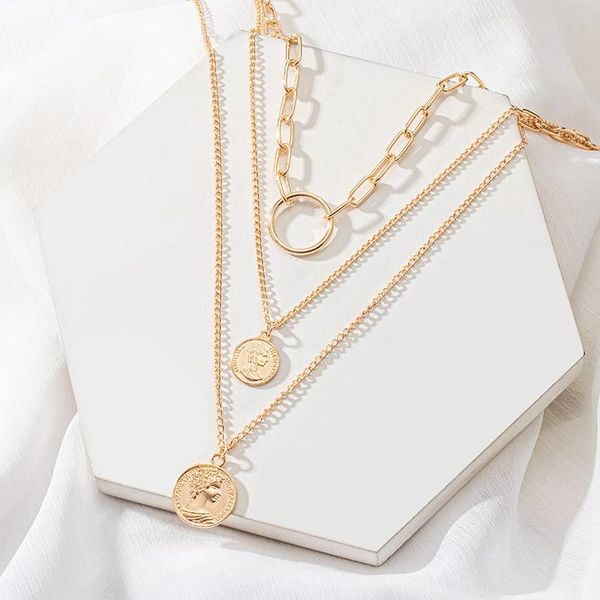 pendant necklaces 2021 ladies multi-layer gold necklace collar portrait coin netal chain well-designed jewelry gift wholesale, Silver
pendant necklaces 2021 ladies multi-layer gold necklace collar portrait coin netal chain well-designed jewelry gift wholesale, Silver