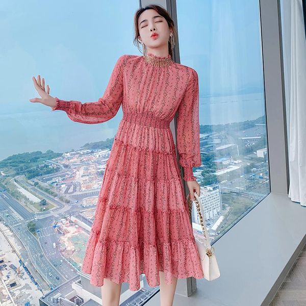 casual dresses high-end heavy duty nail drill pleated cake autumn women long sleeves floral chiffon dress, Black;gray
casual dresses high-end heavy duty nail drill pleated cake autumn women long sleeves floral chiffon dress, Black;gray