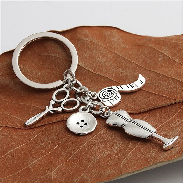 1pc sewing machine scissors tape measure keychain making clothing designer keyring gift jewlry accessories e2218, Silver
1pc sewing machine scissors tape measure keychain making clothing designer keyring gift jewlry accessories e2218, Silver