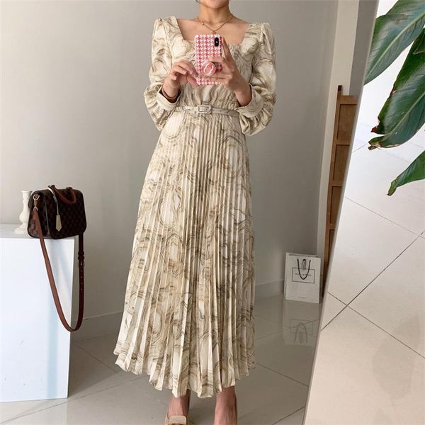 casual dresses limiguyue slim women print pleated maxi square collar long sleeve dress belted elegant ankle-length party vestidos k2175, Black;gray
casual dresses limiguyue slim women print pleated maxi square collar long sleeve dress belted elegant ankle-length party vestidos k2175, Black;gray