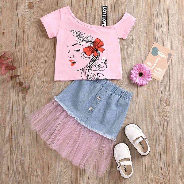 0 5y fashion toddler girls clothes sets pattern printed off shoulder t shirts denim lace ankle length skirts 2pcs, White
0 5y fashion toddler girls clothes sets pattern printed off shoulder t shirts denim lace ankle length skirts 2pcs, White