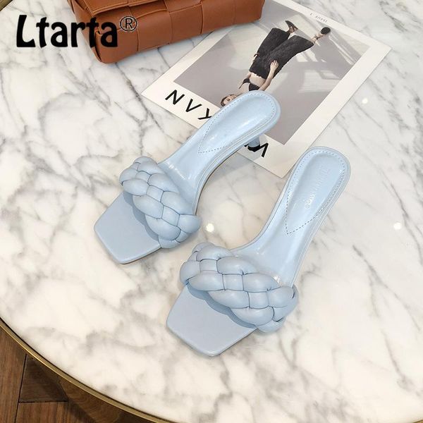 slippers ltarta 2021 summer women's slipper fine heel woven shallow square head casual open-toe high-heeled, Black
slippers ltarta 2021 summer women's slipper fine heel woven shallow square head casual open-toe high-heeled, Black