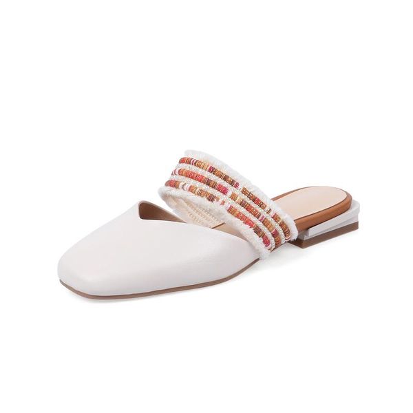 slippers genuine leather mules shoes women flat casual slip-on beige summer female round toe, Black
slippers genuine leather mules shoes women flat casual slip-on beige summer female round toe, Black