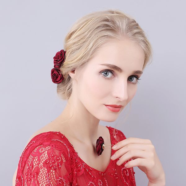 o928 elegant women wedding bridal headpiece set shiny golden alloy velvet rose head flower marriage bride to be hairnips 5pcs, Silver
o928 elegant women wedding bridal headpiece set shiny golden alloy velvet rose head flower marriage bride to be hairnips 5pcs, Silver
