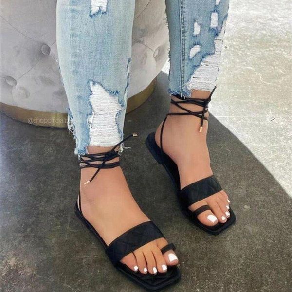sandals fashion summer women narrow band square toe cross set of strap thong shape big yards, Black
sandals fashion summer women narrow band square toe cross set of strap thong shape big yards, Black