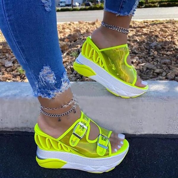 slippers woman summer platform female pvc transparent belt buckle wedges sandals women plus size 43 green shoes 2021, Black
slippers woman summer platform female pvc transparent belt buckle wedges sandals women plus size 43 green shoes 2021, Black
