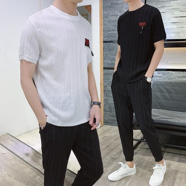 men's tracksuits summer style short sleeve set trend handsome short-sleeved round collar t-shirt trousers casual sports two-piece, Gray
men's tracksuits summer style short sleeve set trend handsome short-sleeved round collar t-shirt trousers casual sports two-piece, Gray