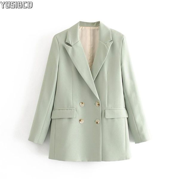 yosibcd women 2021 fashion office wear double breasted blazer coat vintage long sleeve pockets female outerwear chic, White;black
yosibcd women 2021 fashion office wear double breasted blazer coat vintage long sleeve pockets female outerwear chic, White;black