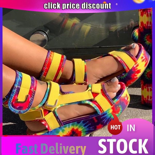 sandals summer platform rendered tie-dye yellow flower for womens open toe ankel strapprinting flat beach shoes, Black
sandals summer platform rendered tie-dye yellow flower for womens open toe ankel strapprinting flat beach shoes, Black