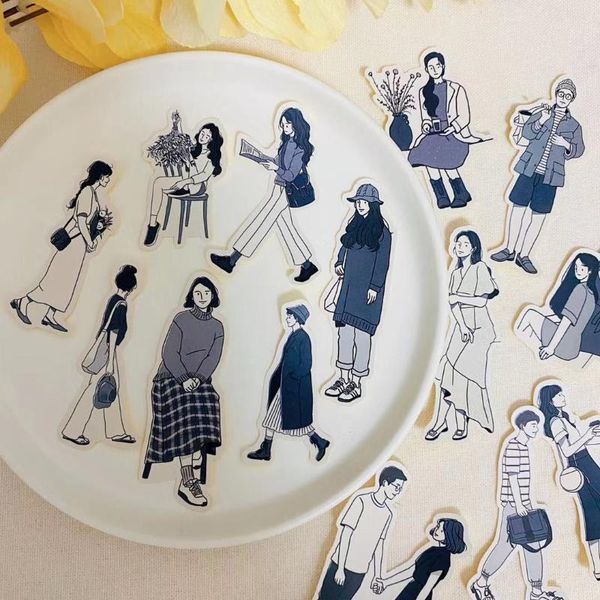 gift wrap art black and white character stickers diy scrapbook base collage phone case diary happy planner packaging sealing
gift wrap art black and white character stickers diy scrapbook base collage phone case diary happy planner packaging sealing