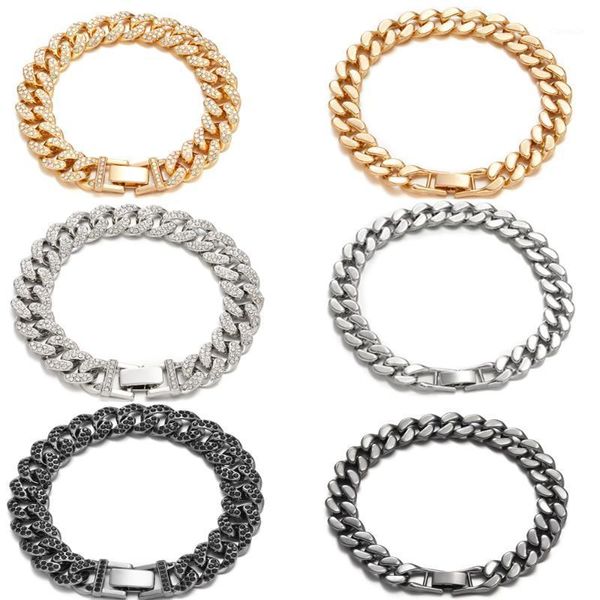 charm bracelets fashion gold/silver plated solid chain iced diamond bracelet for men cuban link hip hop watchband jewelry, Golden;silver
charm bracelets fashion gold/silver plated solid chain iced diamond bracelet for men cuban link hip hop watchband jewelry, Golden;silver