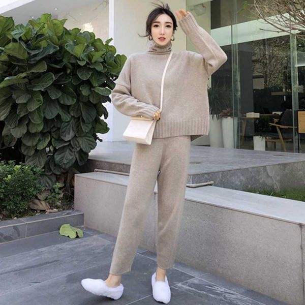 women's suit autumn winter knitted track turtleneck sweatshirts women clothing 2 piece set knit pant female pants 210529, White
women's suit autumn winter knitted track turtleneck sweatshirts women clothing 2 piece set knit pant female pants 210529, White