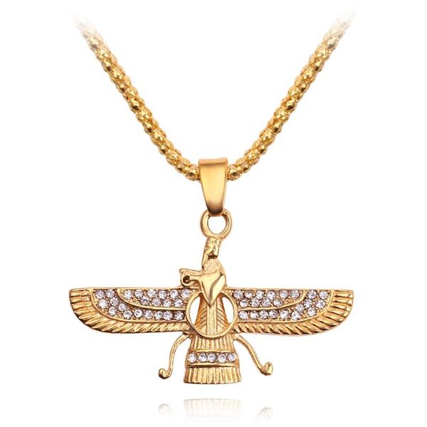 chains hip hop zoroastrian pendant necklace for women men rhinestone faravahar ahura mazda gold color stainless steel jewelry, Silver
chains hip hop zoroastrian pendant necklace for women men rhinestone faravahar ahura mazda gold color stainless steel jewelry, Silver