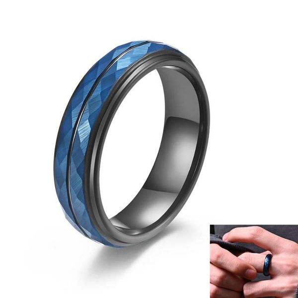 cluster rings 6 mm blue tungsten carbide wedding band ring for men women rhombus thin black centre groove comfort fit size 6-13, Golden;silver
cluster rings 6 mm blue tungsten carbide wedding band ring for men women rhombus thin black centre groove comfort fit size 6-13, Golden;silver
