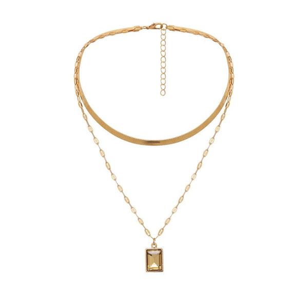 pendant necklaces geometric retro collarbone chain creative square necklace simple double jewelry gift for girls, Silver
pendant necklaces geometric retro collarbone chain creative square necklace simple double jewelry gift for girls, Silver