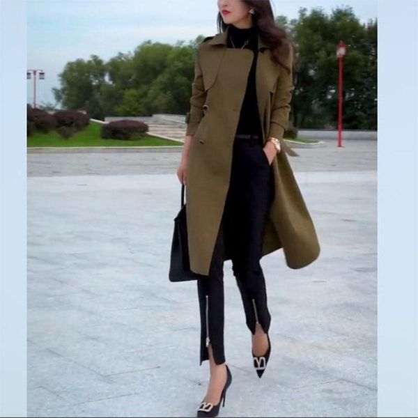 women's trench coats (made by yihaodi) military green windbreaker 2021 autumn british style temperament high-grade versatile knee lengt, Tan;black
women's trench coats (made by yihaodi) military green windbreaker 2021 autumn british style temperament high-grade versatile knee lengt, Tan;black