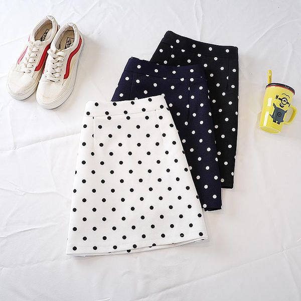 skirts summer black white polka dot womens korean style high waist mini a-line short skirt hip package saias femme jupes
skirts summer black white polka dot womens korean style high waist mini a-line short skirt hip package saias femme jupes