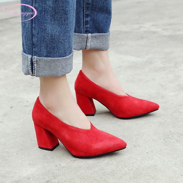 dress shoes korea casual style pointed toe flock pumps fashion slip-on black red beige thick high heel women's big size
dress shoes korea casual style pointed toe flock pumps fashion slip-on black red beige thick high heel women's big size