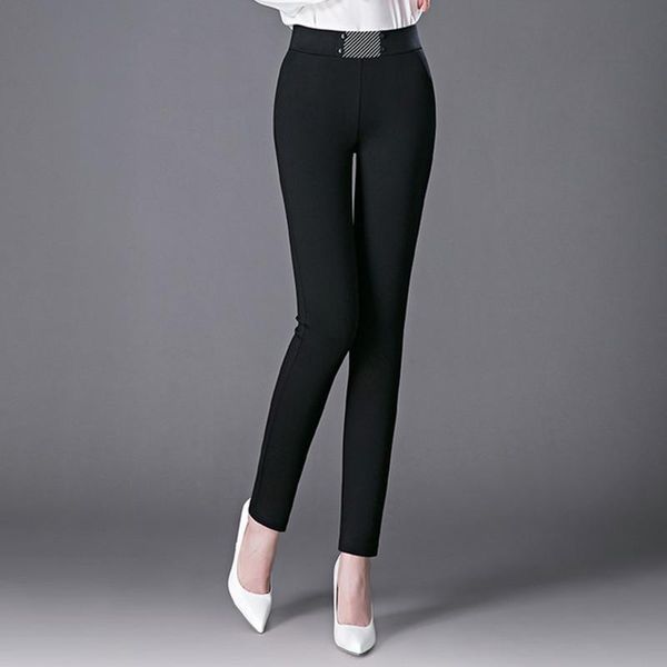autumn women's office lady trousers elastic high waist loose high waist long pants comfort soft black blue pencil pants, Black;white
autumn women's office lady trousers elastic high waist loose high waist long pants comfort soft black blue pencil pants, Black;white