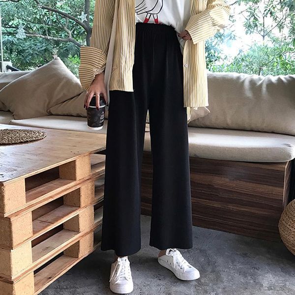 women's pants & capris korean black loose casual high waist hanging feeling wide leg straight look thin, Black;white
women's pants & capris korean black loose casual high waist hanging feeling wide leg straight look thin, Black;white