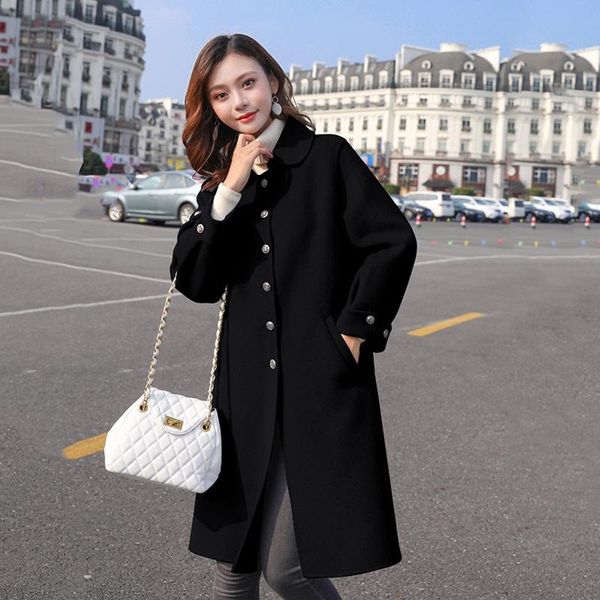 women's wool & blends thicken woollen overcoat women long sleeve turn-down collar outwear jacket casual autumn winter elegant coats s-2, Black
women's wool & blends thicken woollen overcoat women long sleeve turn-down collar outwear jacket casual autumn winter elegant coats s-2, Black