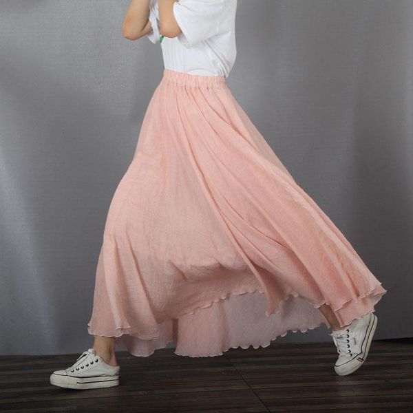 skirts cotton long skirt women summer casual many colors a-linen wave big circle falda female beho retro elastic waist beach maxi, Black
skirts cotton long skirt women summer casual many colors a-linen wave big circle falda female beho retro elastic waist beach maxi, Black