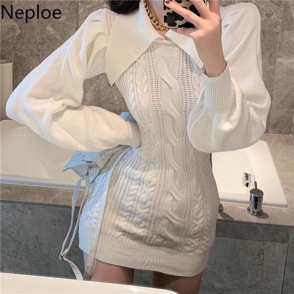 casual dresses neploe vintage knitted dress women elegant white slim lantern sleeve mini patchwork turn down collar bodycon vestidos, Black;gray
casual dresses neploe vintage knitted dress women elegant white slim lantern sleeve mini patchwork turn down collar bodycon vestidos, Black;gray