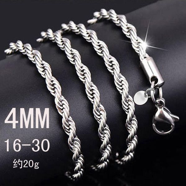 chains 925 sterling silver twisting rope 4mm-16-28 "multilayer clothing accessories chain necklace women men beautiful jewelry gift
chains 925 sterling silver twisting rope 4mm-16-28 "multilayer clothing accessories chain necklace women men beautiful jewelry gift
