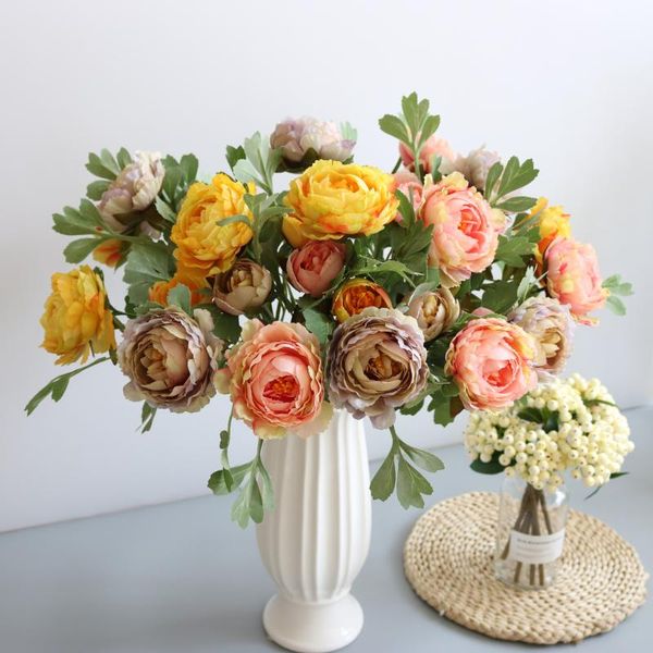 decorative flowers & wreaths 2 big rose pink silk peony fake flower branch home decoration head small bud wedding background wall
decorative flowers & wreaths 2 big rose pink silk peony fake flower branch home decoration head small bud wedding background wall