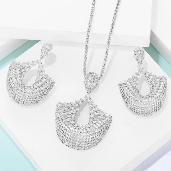 earrings & necklace godki luxury twist flower nigerian earring jewelry sets for women wedding cubic zircon dubai bridal, Silver
earrings & necklace godki luxury twist flower nigerian earring jewelry sets for women wedding cubic zircon dubai bridal, Silver