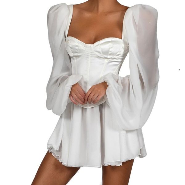elegant white chiffon office lady dressed in square neck lantern short sleeve dress for women 2021 spring summer new party dresses k499, Black;gray
elegant white chiffon office lady dressed in square neck lantern short sleeve dress for women 2021 spring summer new party dresses k499, Black;gray