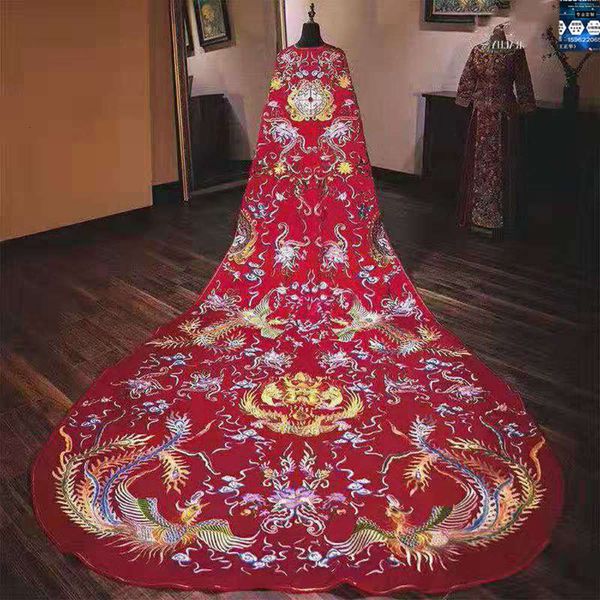 customized chinese wedding improvement red bride married princess dress big tail 3m 5 full embroidery, Black
customized chinese wedding improvement red bride married princess dress big tail 3m 5 full embroidery, Black