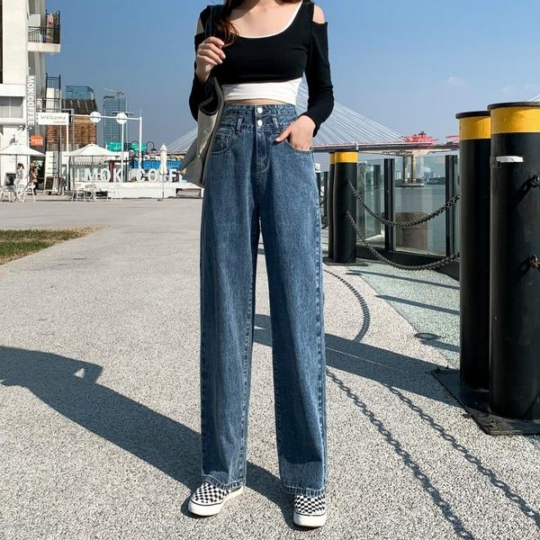 women's jeans guuzyuviz wide leg straight woman high waist denim pants women loose casual apricot blue vaqueros de mujer 
women's jeans guuzyuviz wide leg straight woman high waist denim pants women loose casual apricot blue vaqueros de mujer