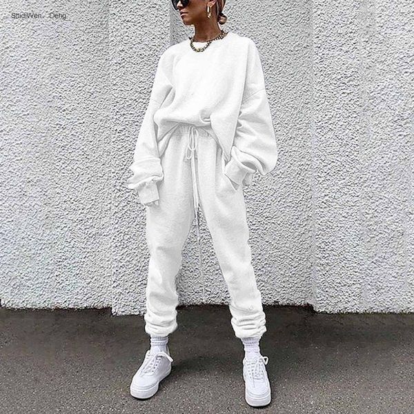 women's two piece pants fashion women solid colors tracksuit leisure long sleeves loose sweatshirts pullover sweatpants athletic wear, White
women's two piece pants fashion women solid colors tracksuit leisure long sleeves loose sweatshirts pullover sweatpants athletic wear, White