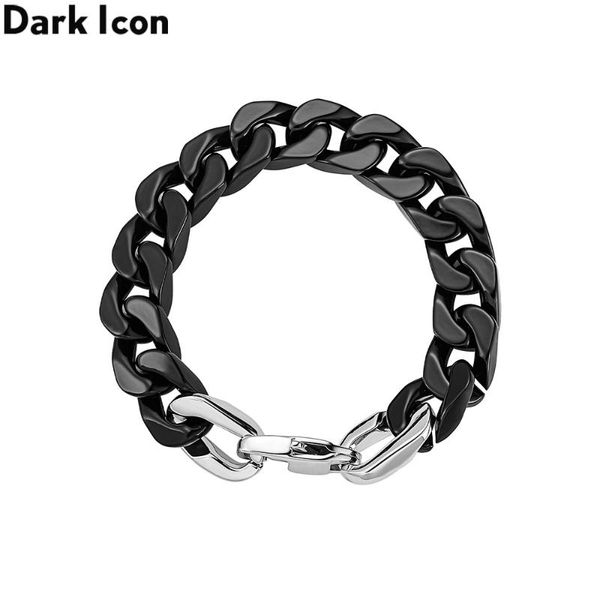 link, chain simple multi-color baking paint cuban bracelet tide brand hip-hop couple male and female students, Black
link, chain simple multi-color baking paint cuban bracelet tide brand hip-hop couple male and female students, Black