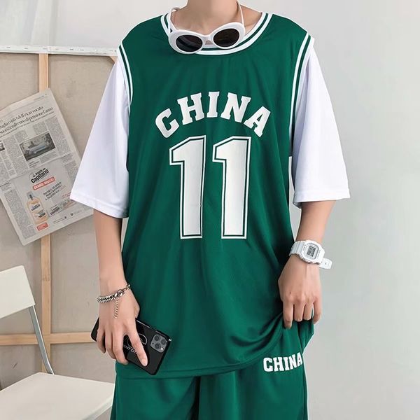 t shirt china team no.11 basketball sports suit men's fashion vacation two piece class dress summer girl's couple's set, White;black
t shirt china team no.11 basketball sports suit men's fashion vacation two piece class dress summer girl's couple's set, White;black