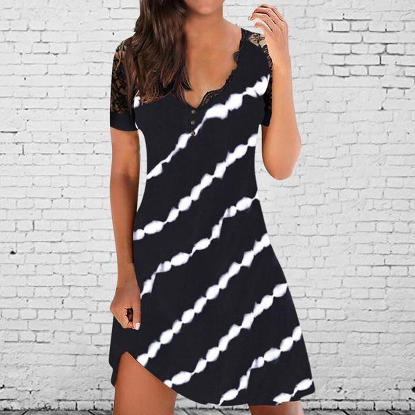 casual dresses fashsiualy striped vintage summer 2021 ladies v-neck lace stitching asymmetrical with button short-sleeved dress, Black;gray
casual dresses fashsiualy striped vintage summer 2021 ladies v-neck lace stitching asymmetrical with button short-sleeved dress, Black;gray