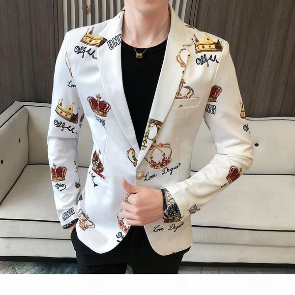fancy diamond crown printed blazer men 2020 wedding party stage suit jacket blazer men slim fit casual smart jaqueta, White;black
fancy diamond crown printed blazer men 2020 wedding party stage suit jacket blazer men slim fit casual smart jaqueta, White;black