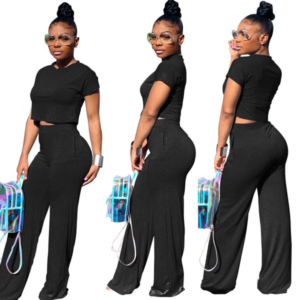 2021 new solid-color short sleeves crop t-shirt wide-leg trousers women suit european & american fashion casual 2 piece set 3eka, Gray
2021 new solid-color short sleeves crop t-shirt wide-leg trousers women suit european & american fashion casual 2 piece set 3eka, Gray