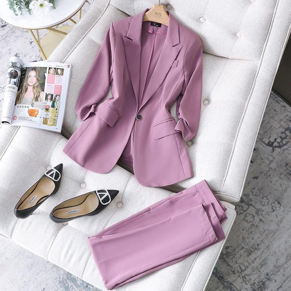 women's two piece pants mid-sleeve small suit jacket 2021 spring fashion temperament waist slim professional, White
women's two piece pants mid-sleeve small suit jacket 2021 spring fashion temperament waist slim professional, White