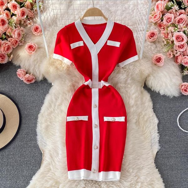 casual dresses summer short sleeve v-neck knitted dress women fashion celebrity elastic tight bodycon knit button for girl, Black;gray
casual dresses summer short sleeve v-neck knitted dress women fashion celebrity elastic tight bodycon knit button for girl, Black;gray