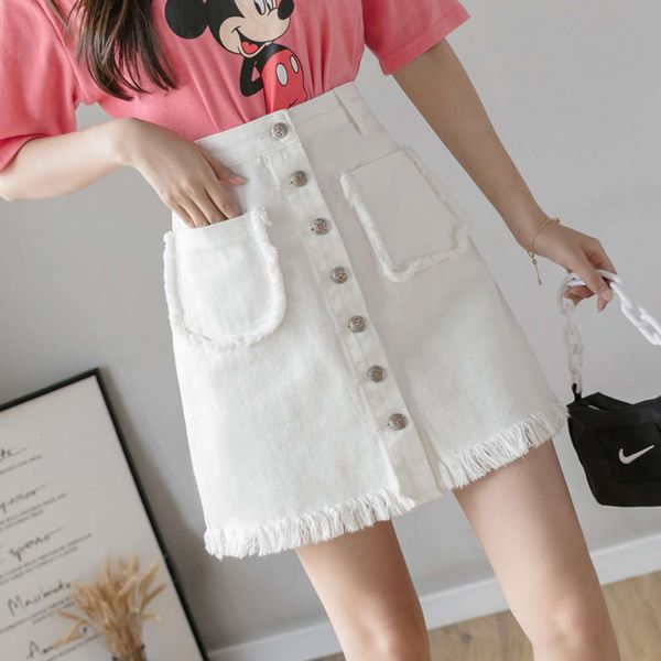 women's spring summer 2021 new high waist and thin buttock a-step white denim skirt, Blue
women's spring summer 2021 new high waist and thin buttock a-step white denim skirt, Blue