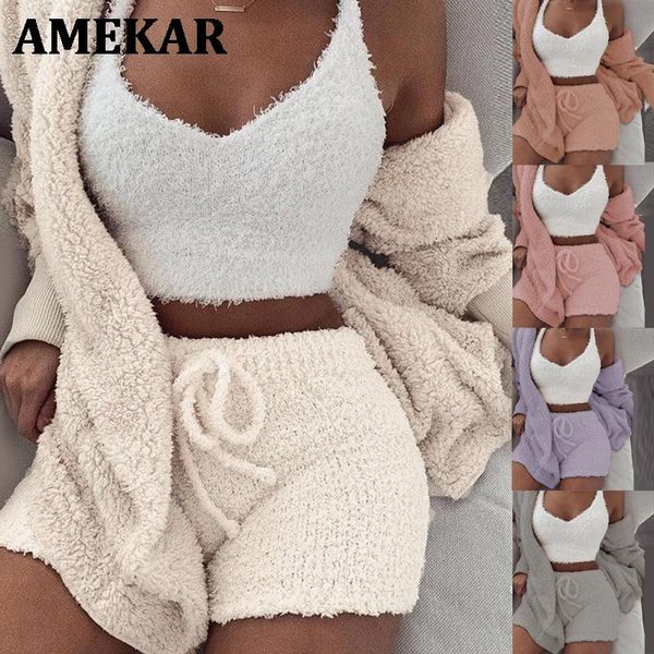 women's two piece pants three fluffy sets velvet plush hooded cardigan coat+shorts+crop women tracksuit casual sports overalls swea, White
women's two piece pants three fluffy sets velvet plush hooded cardigan coat+shorts+crop women tracksuit casual sports overalls swea, White