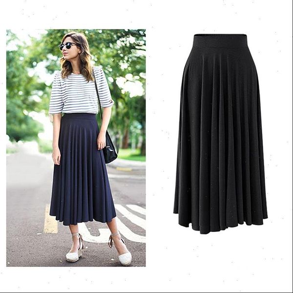 summer modal loose large size long high waist pleated umbrella skirt women 2021 european and american casual skirt b394, Black
summer modal loose large size long high waist pleated umbrella skirt women 2021 european and american casual skirt b394, Black