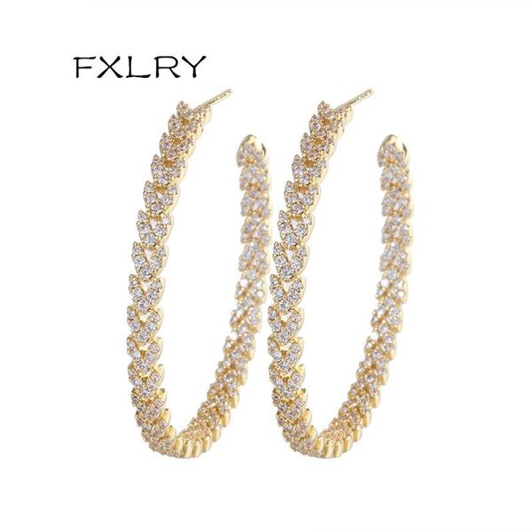 fxlry gold color cubic zirconia luxury leaf big round hoop earrings for woman earings fashion party jewelry, Golden;silver
fxlry gold color cubic zirconia luxury leaf big round hoop earrings for woman earings fashion party jewelry, Golden;silver