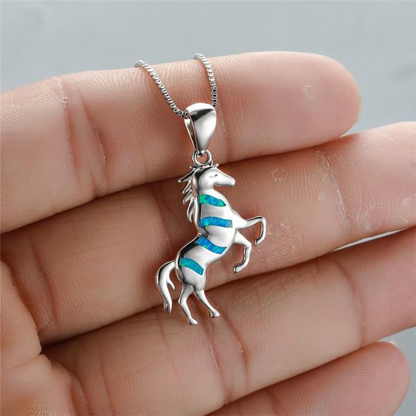 pendant necklaces white blue opal stone necklace dainty animal small horse vintage silver color chain wedding for women
pendant necklaces white blue opal stone necklace dainty animal small horse vintage silver color chain wedding for women