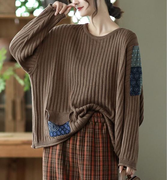 women's sweaters large size sweater women autumn winter loose knitting retro 2021 female o-neck patchwork casual, White;black
women's sweaters large size sweater women autumn winter loose knitting retro 2021 female o-neck patchwork casual, White;black