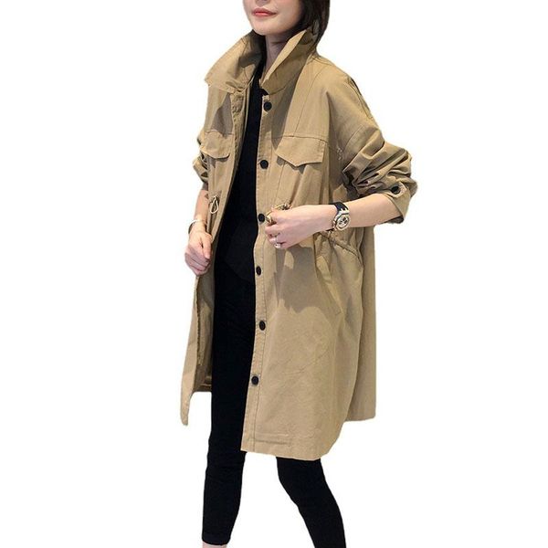 women's trench coats autumn women coat fashion single-breasted loose all-match khaki lady clothes casual windbreaker female plus size, Tan;black
women's trench coats autumn women coat fashion single-breasted loose all-match khaki lady clothes casual windbreaker female plus size, Tan;black
